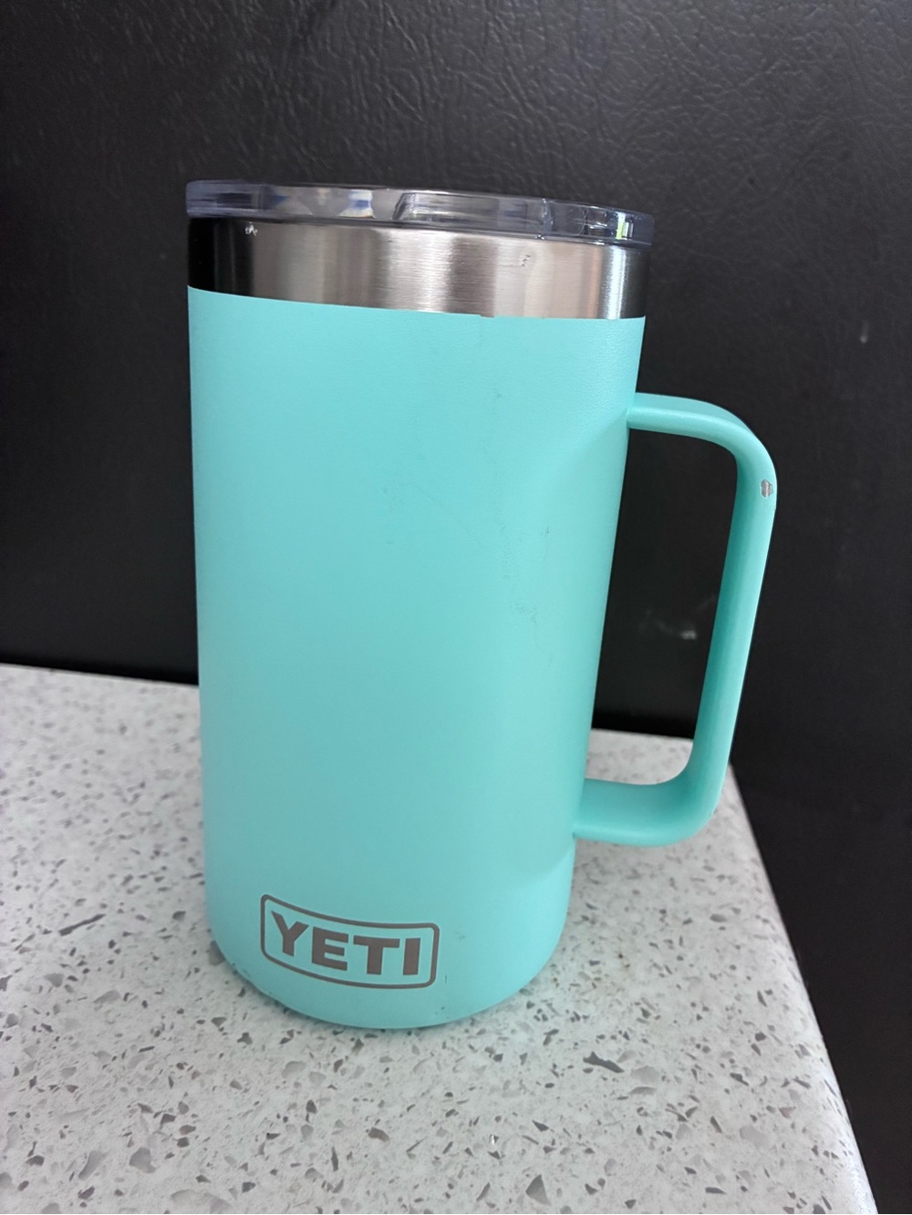 Yeti 24 oz Seafoam/Turquoise Travel Mug with Handle